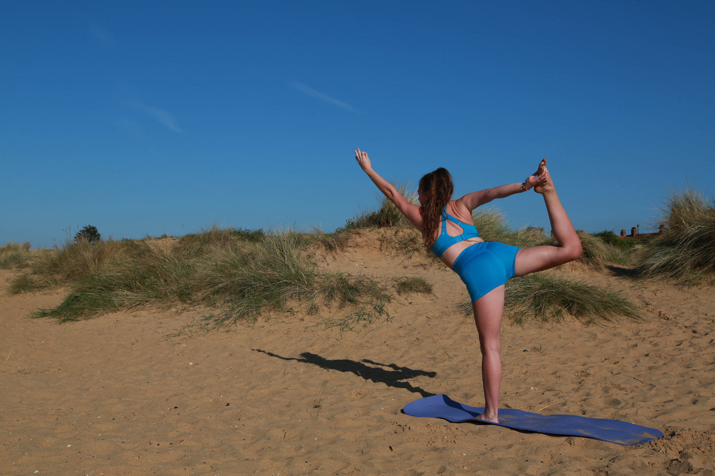 Surf Blue Cross Back Bra - koko+kind Running Uk
