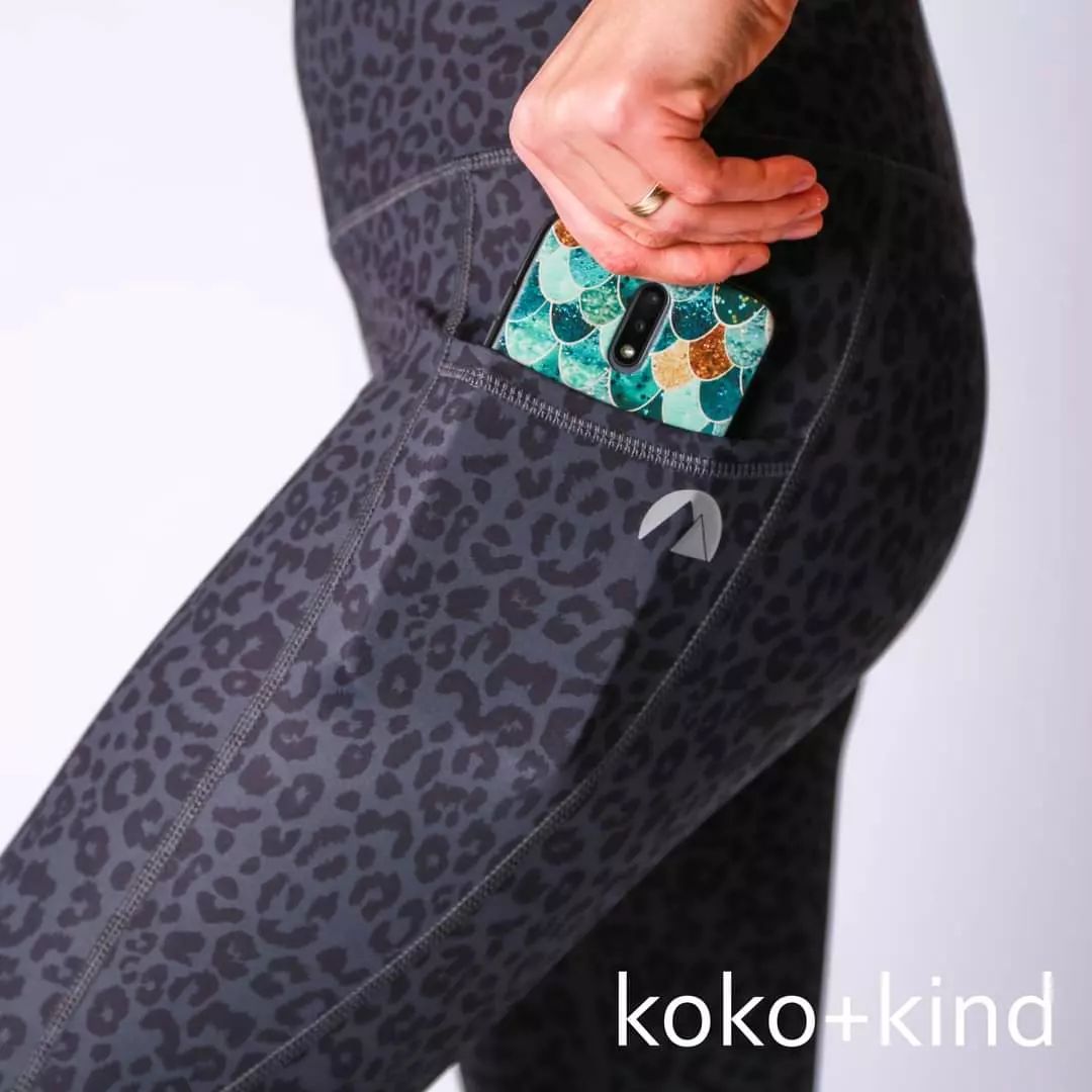 Shadow Leopard Full Length Activewear Leggings - koko+kind Running Uk