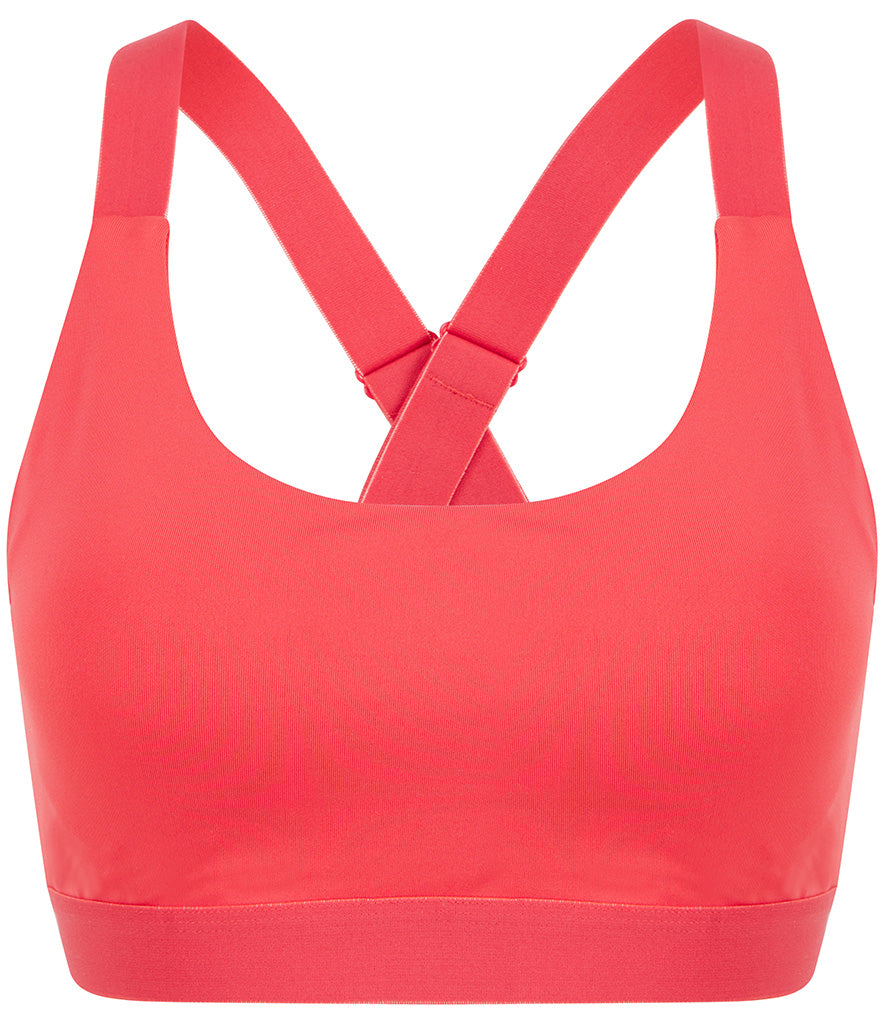 Hot Coral Cross Back Bra - koko+kind Running Uk