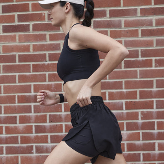 BLACK | Double Shorts - koko+kind Running Uk