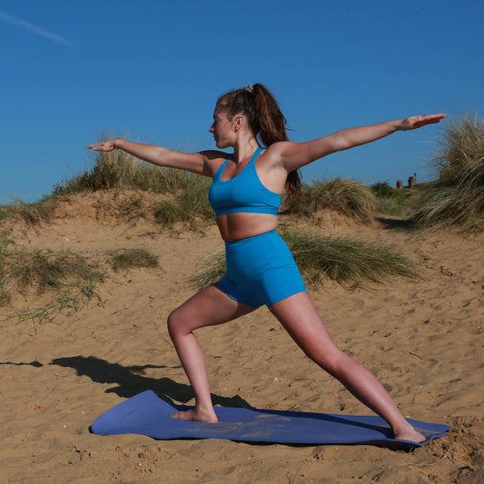 Surf Blue Cross Back Bra - koko+kind Running Uk