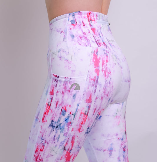 koko and kind Glitch LEGGINGS - pink abstract art