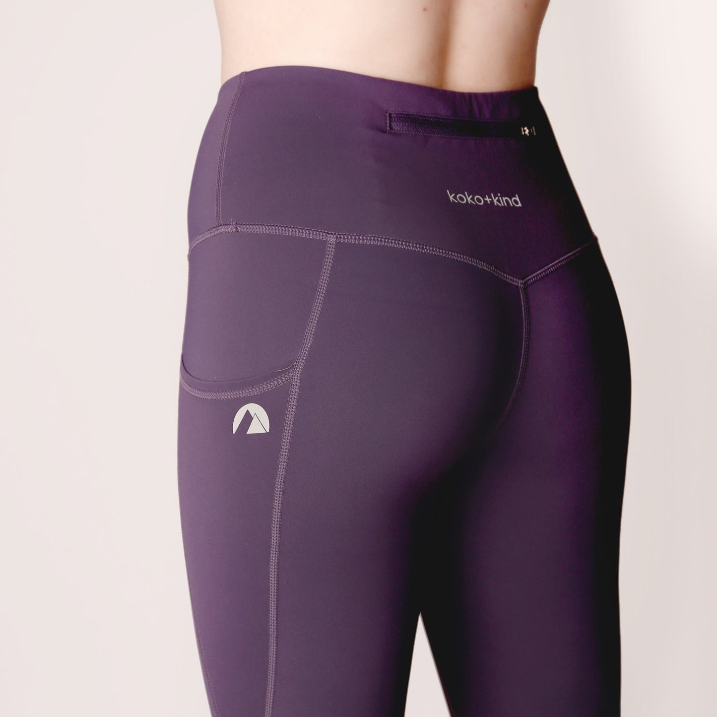 Purple Solid Full Length Activewear Leggings - koko+kind